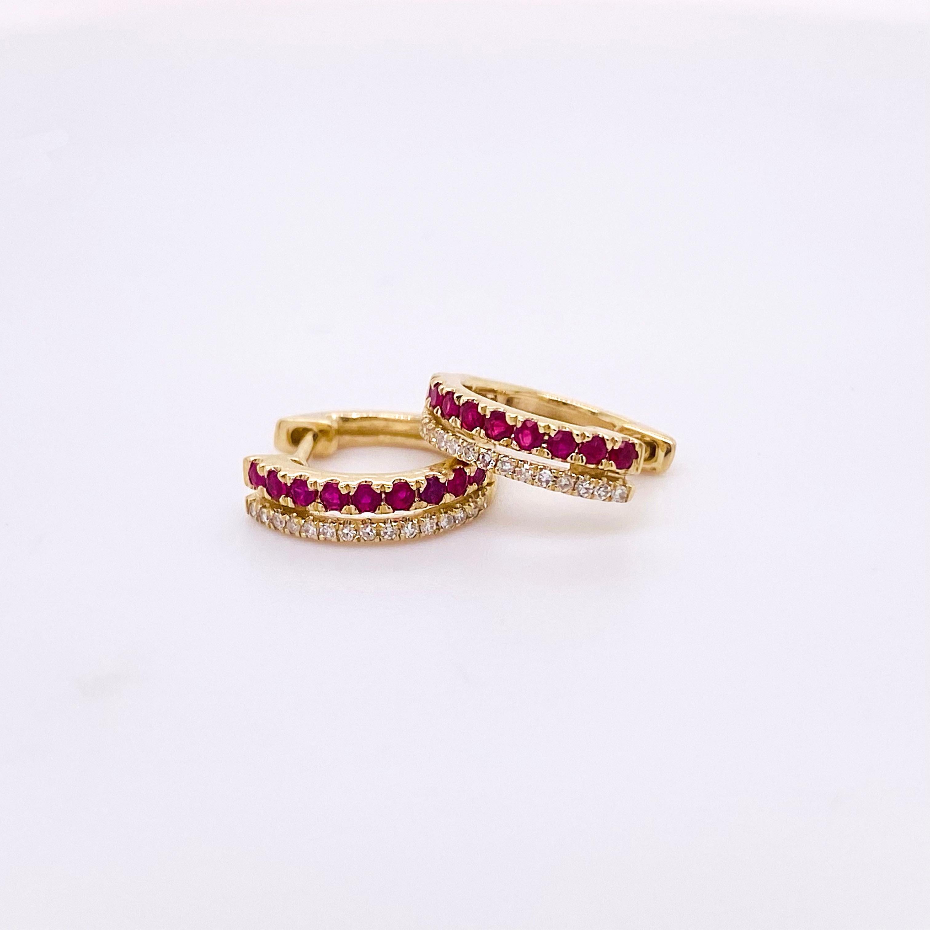 ruby huggies earrings