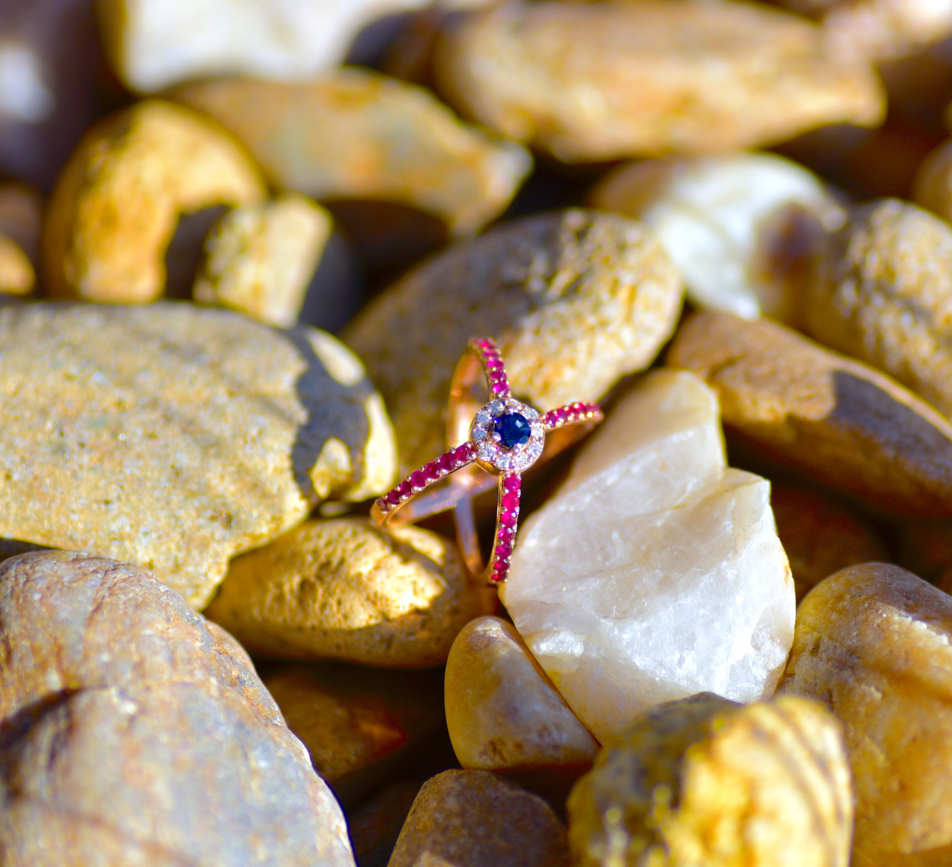 For Sale:  Diamond Ruby Elegance Ring 2