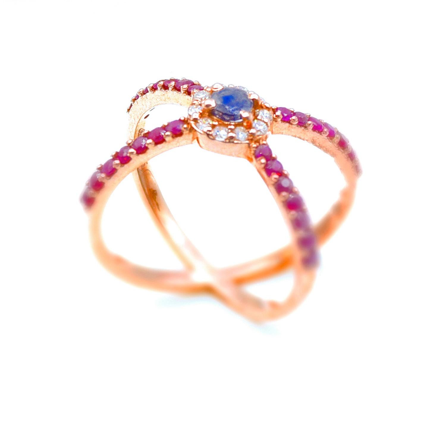 For Sale:  Diamond Ruby Elegance Ring 3