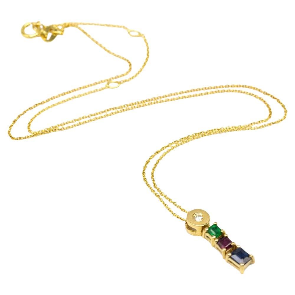 Diamond, Ruby, Emerald and Sapphire Necklace