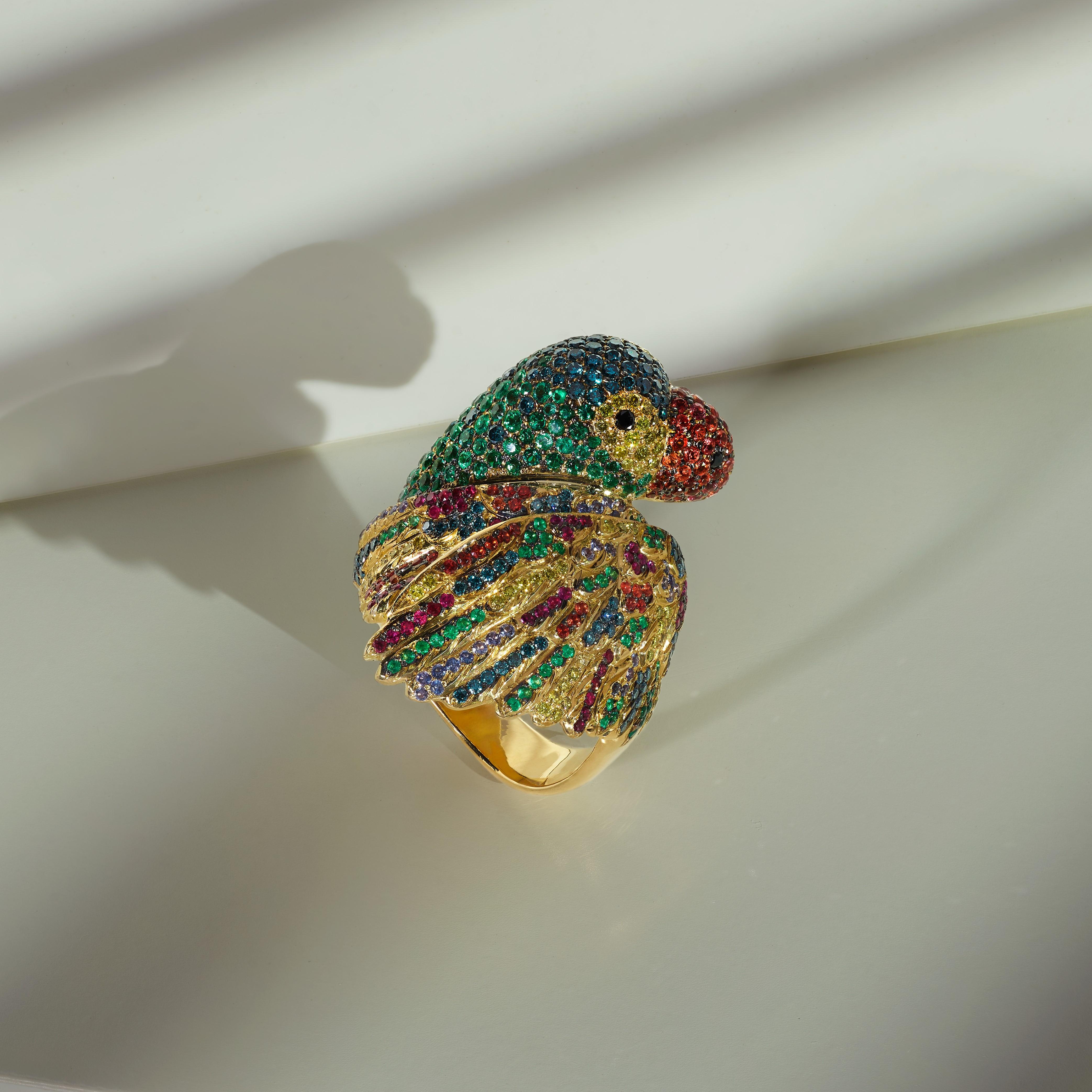 Contemporary Diamond, Ruby, Emerald and Sapphire 