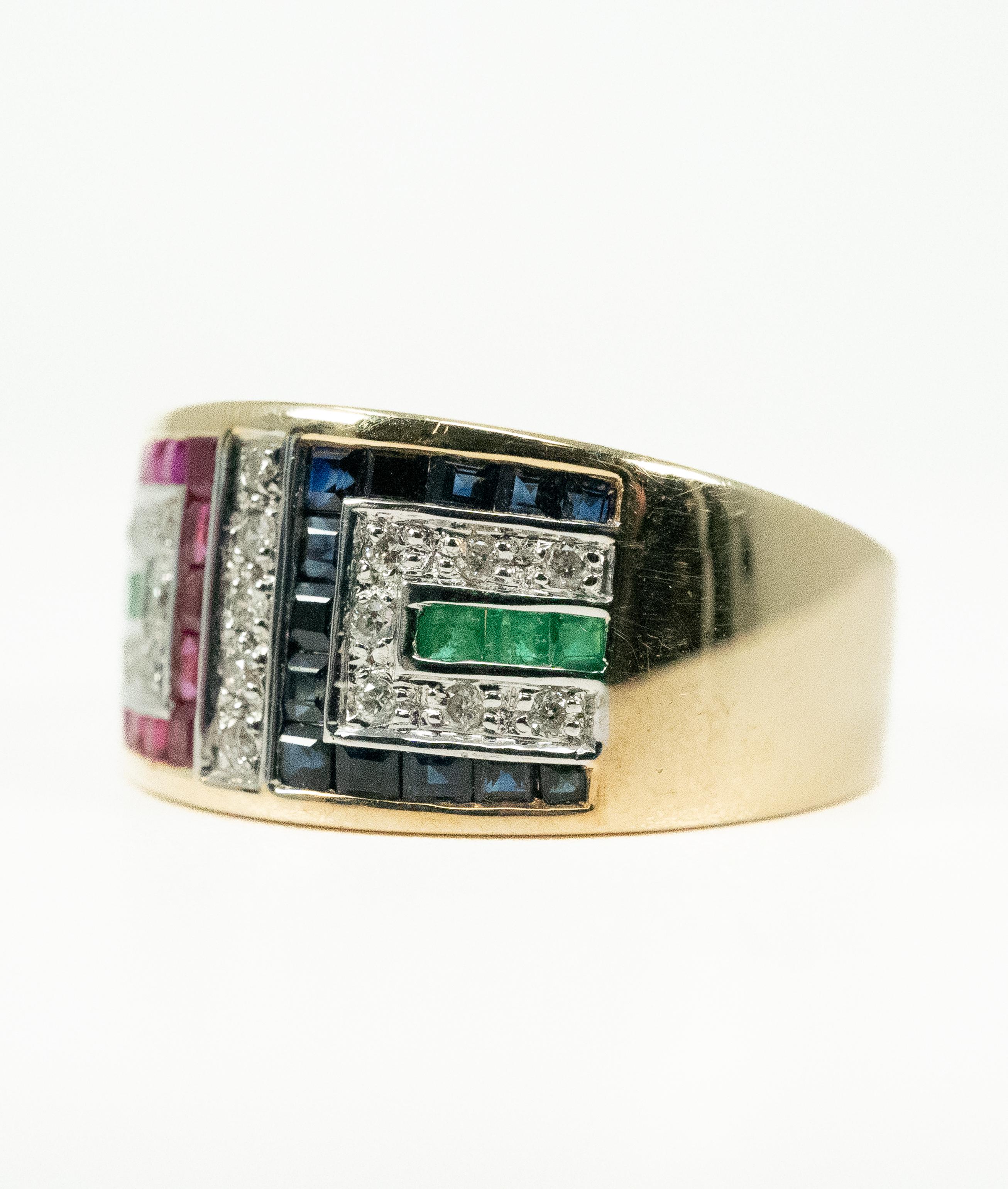 Women's or Men's Diamond, Ruby, Emerald, Blue Sapphire Ring For Sale