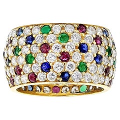 Bracelet en diamant, rubis, émeraude et saphir, 18 carats