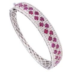 Bracciale in oro 18k con 2,41 carati di diamanti e 5,34 carati di rubini