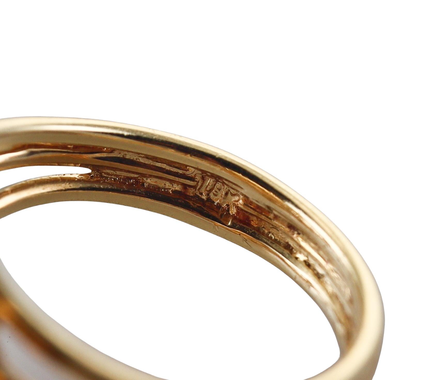 Diamant-Rubin-Gold-Blumenring im Angebot 1