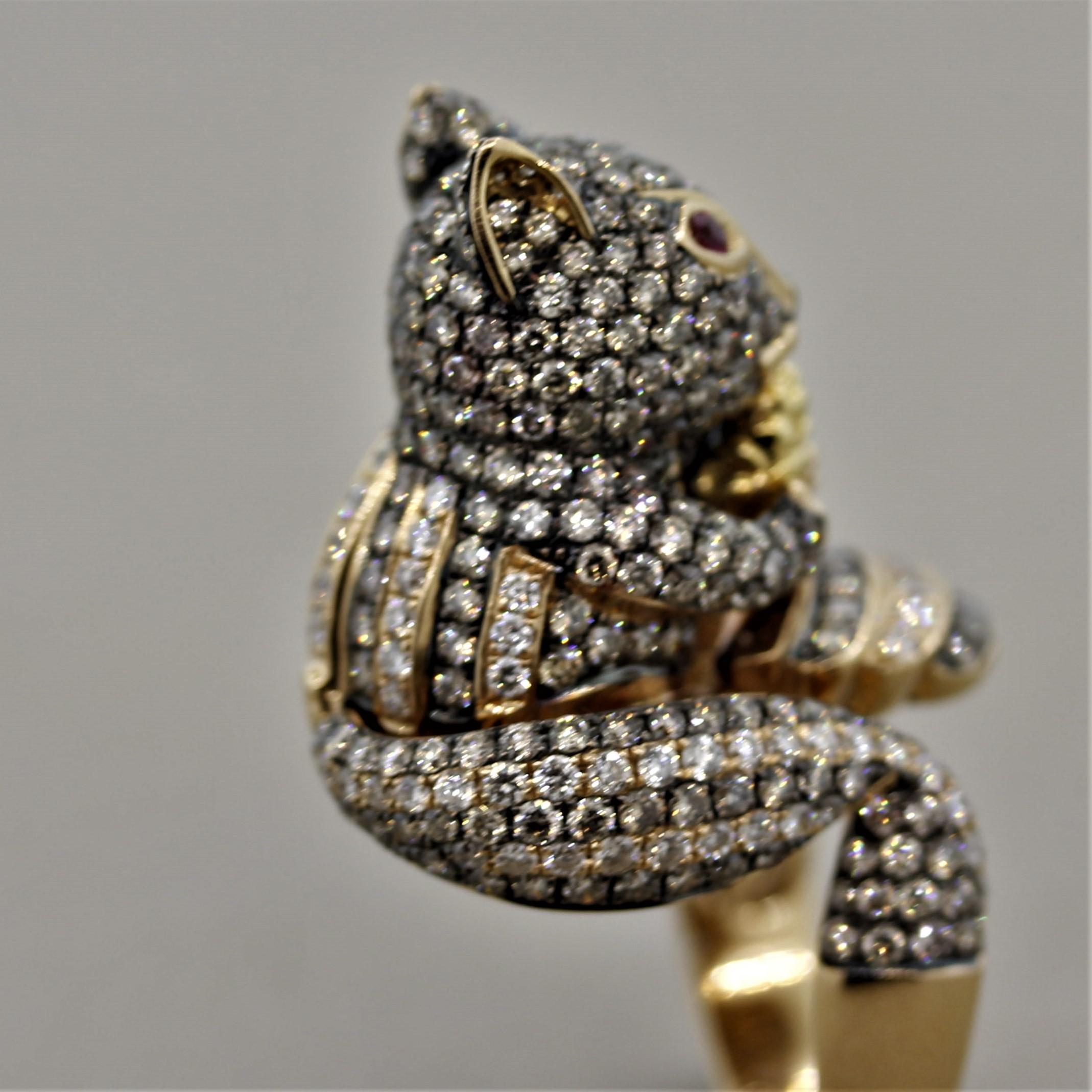 swarovski squirrel ring