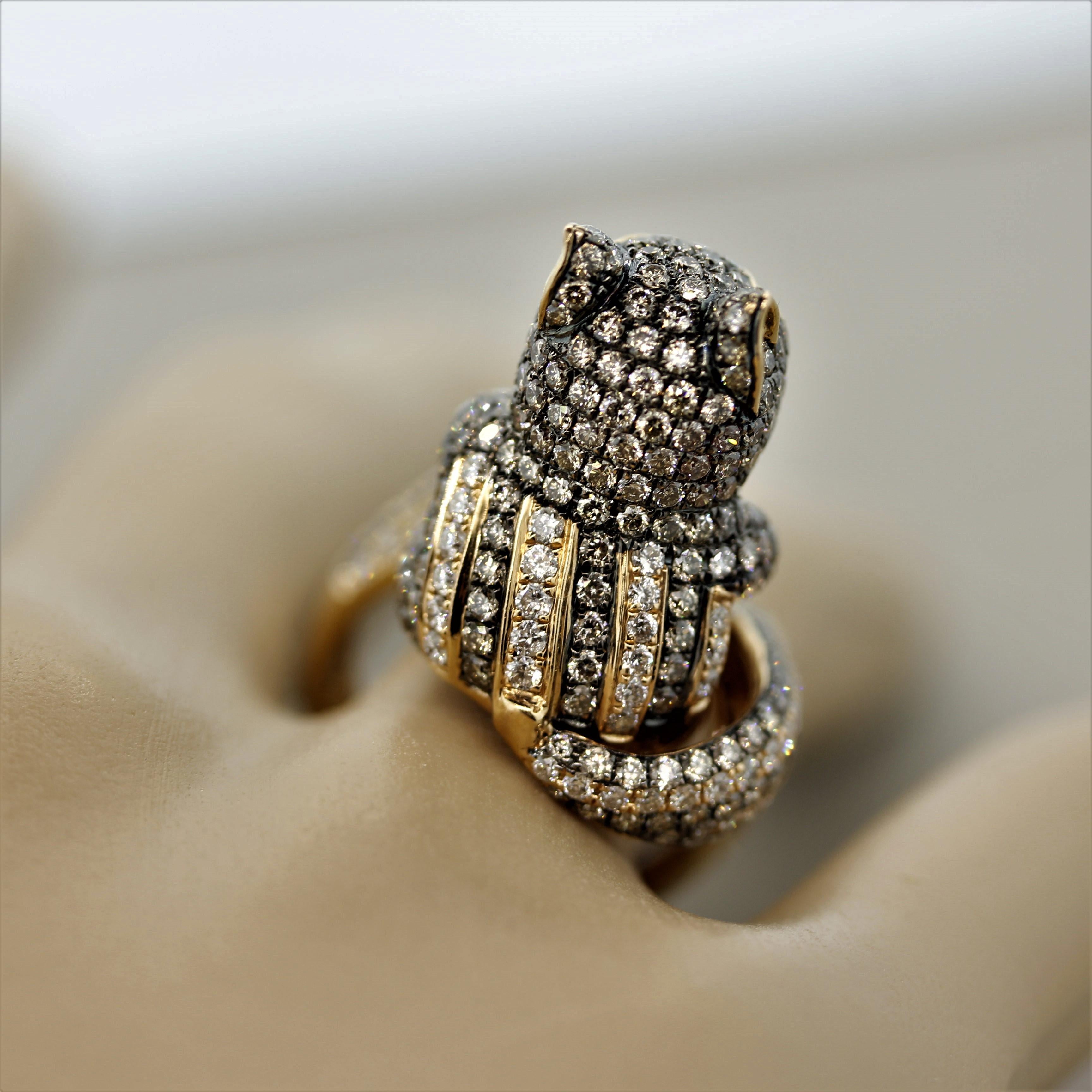 Women's Diamond Ruby Gold Squirrel Ring