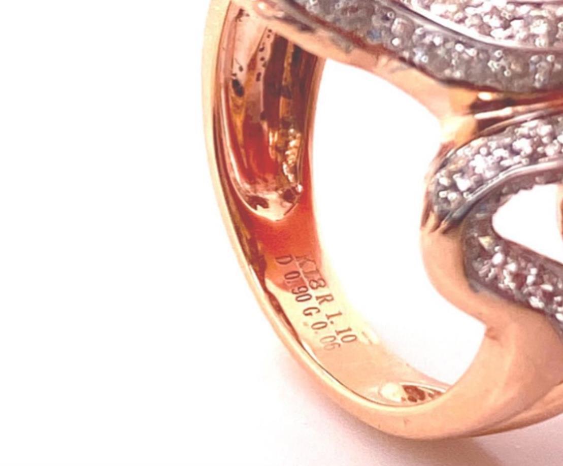 Diamant-Rubin- und grüner Granat  18k Gold Zwei Schlangen Ring (Brillantschliff) im Angebot