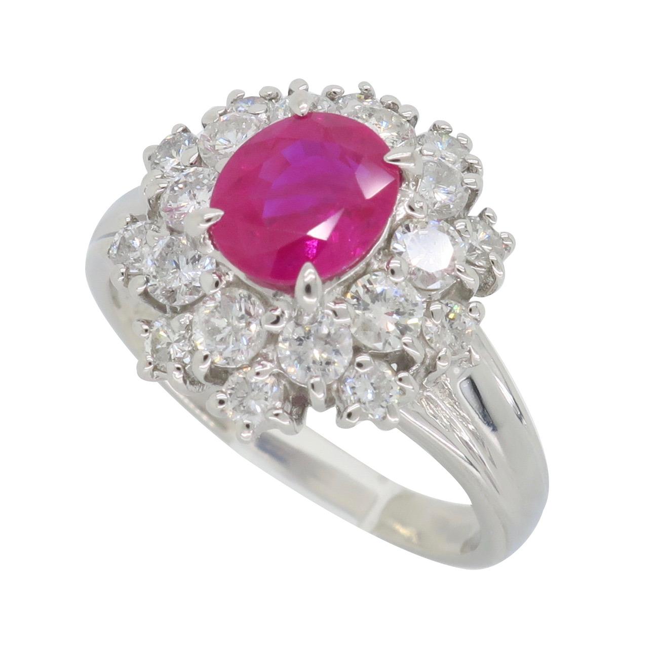 Diamond and Ruby Halo Ring 7