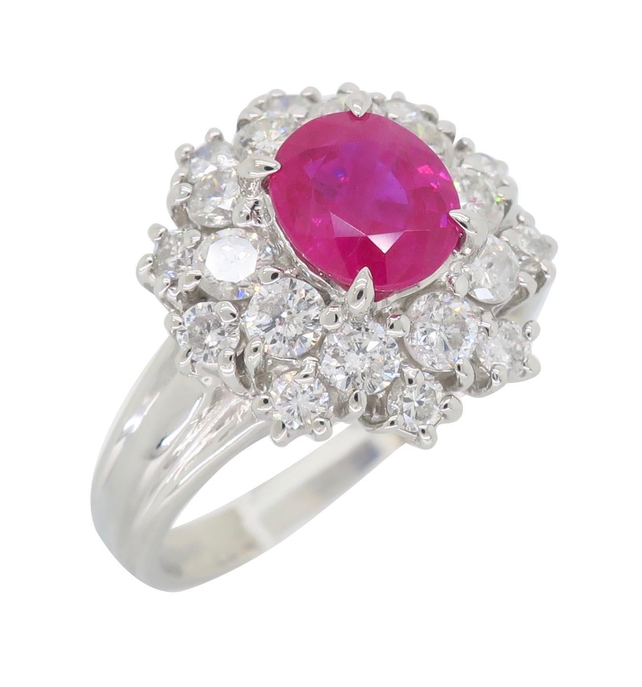 Diamond and Ruby Halo Ring 8