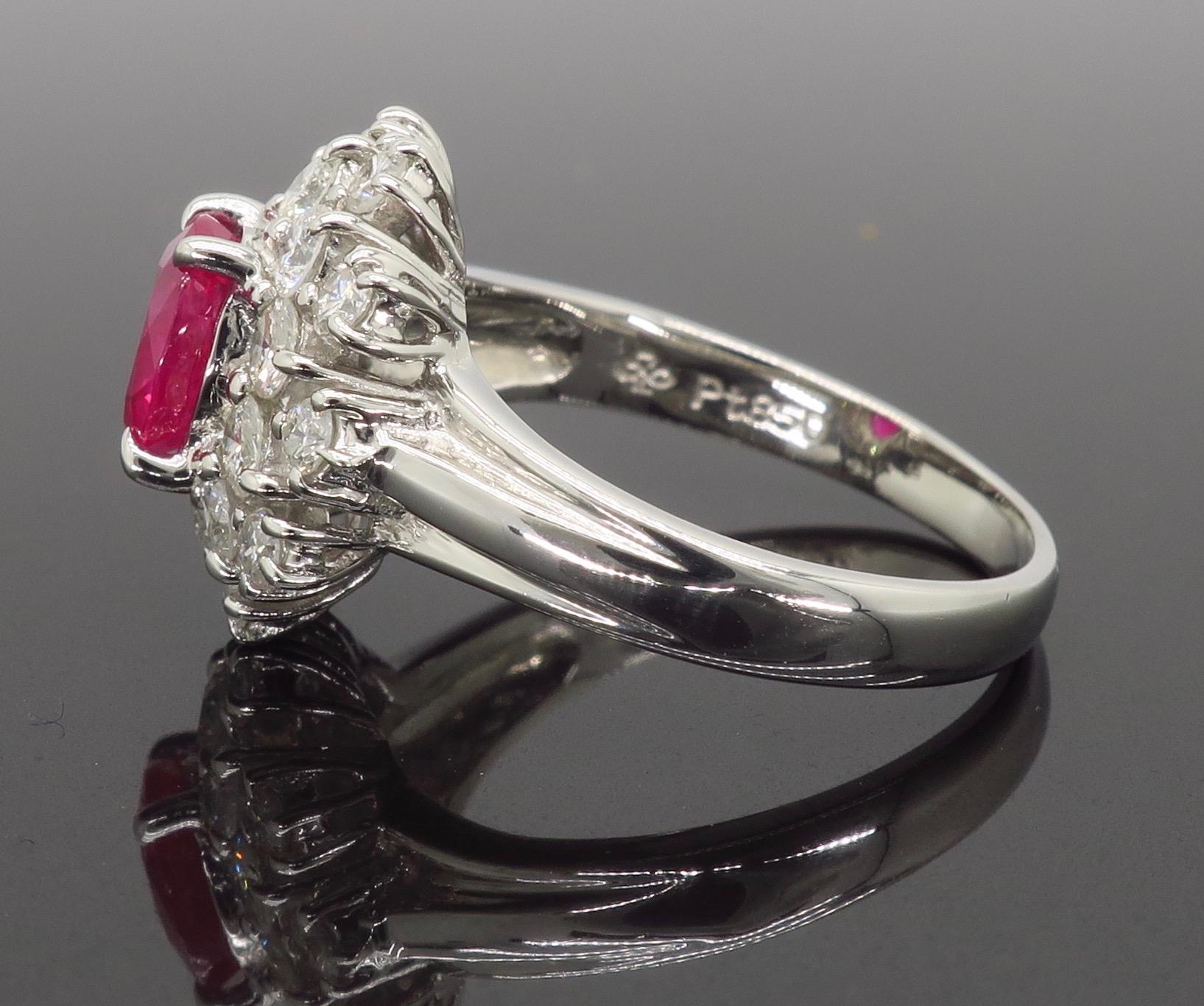 Diamond and Ruby Halo Ring 1