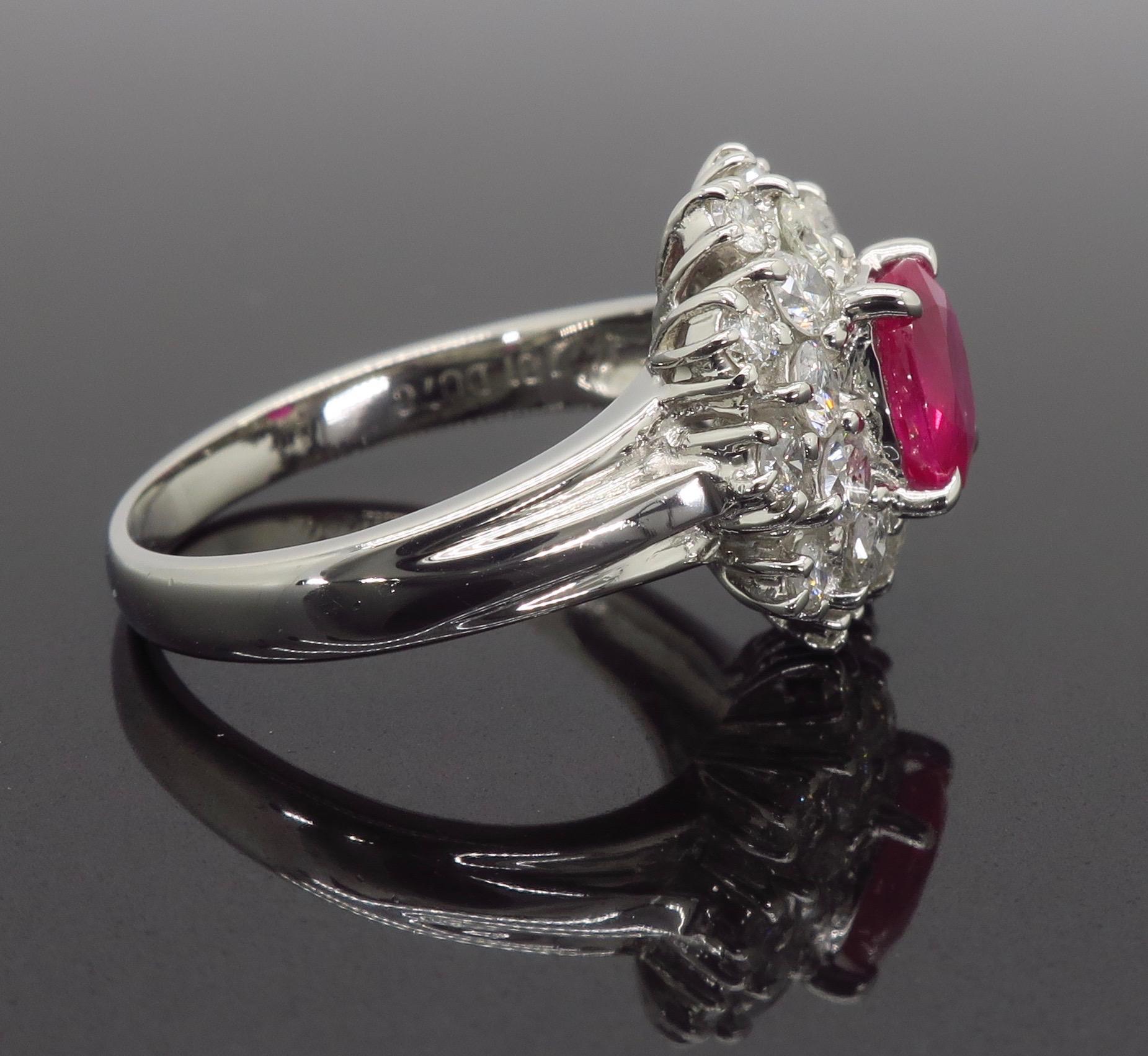 Diamond and Ruby Halo Ring 3