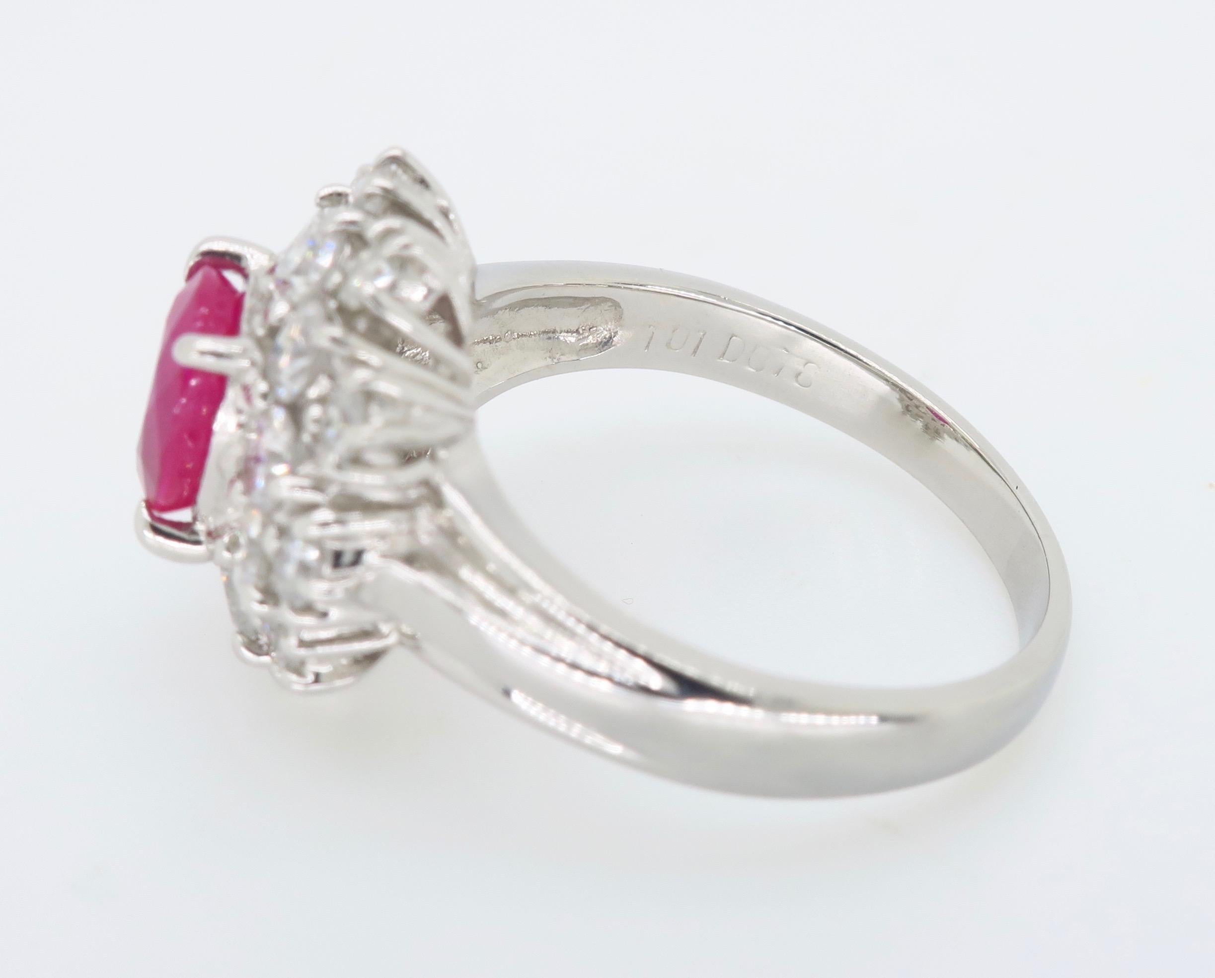 Diamond and Ruby Halo Ring 5