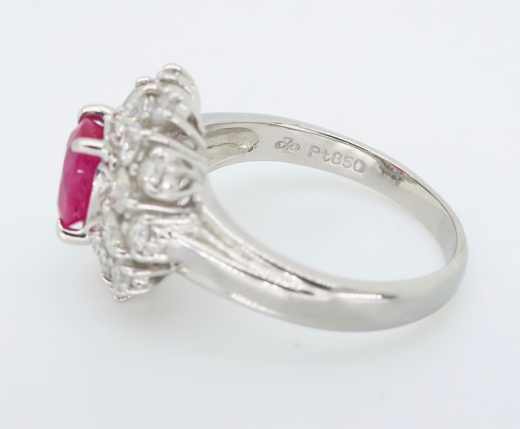 Diamond and Ruby Halo Ring 6
