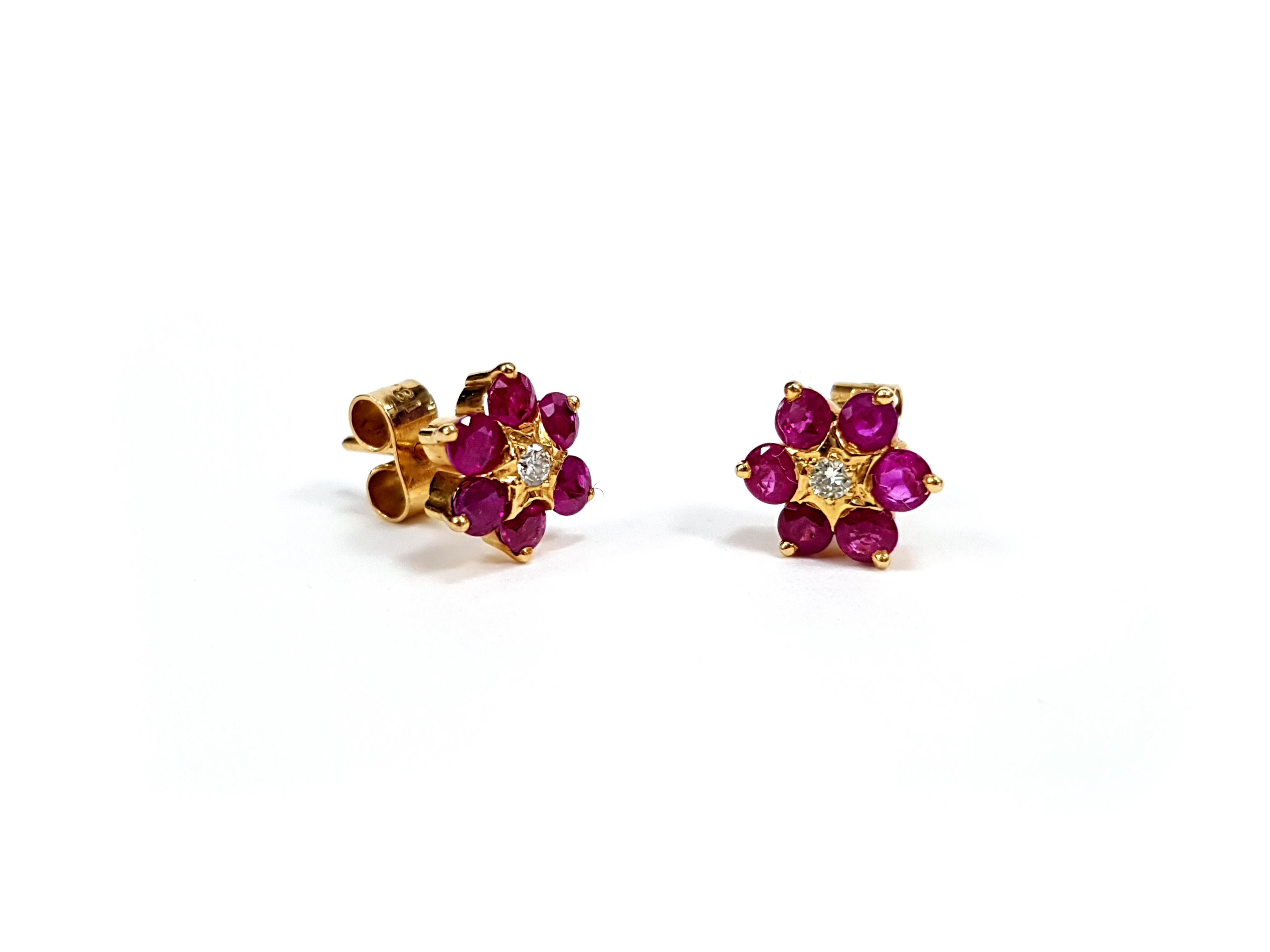 flower ruby earrings