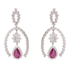 Diamond Ruby Light Earring in 18k gold