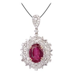 Diamant-Rubin-Licht-Anhänger aus 18 Karat Gold