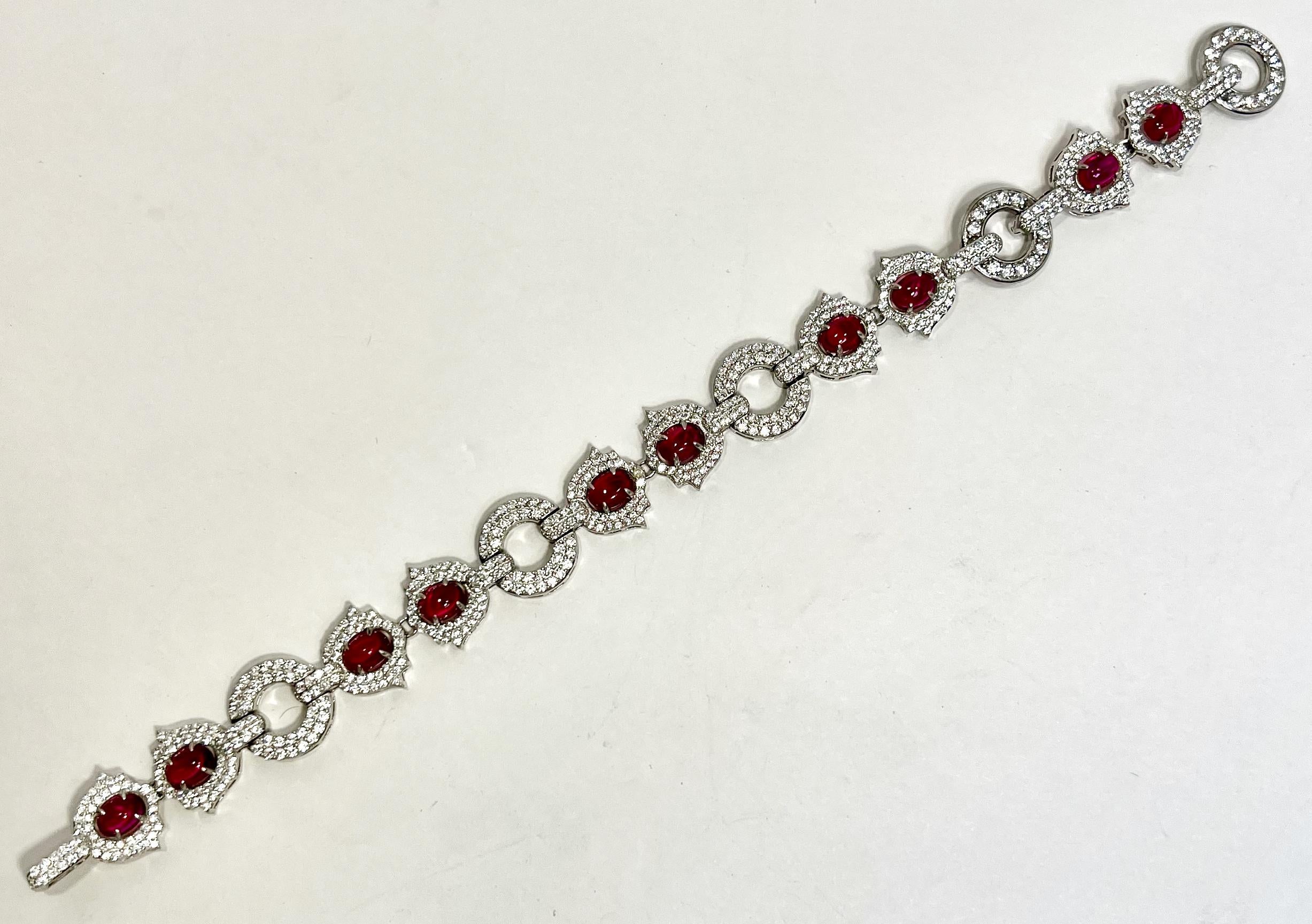 Collar de diamantes Rubí Pulsera Pendiente Juego de bisutería de aspecto real en venta 2