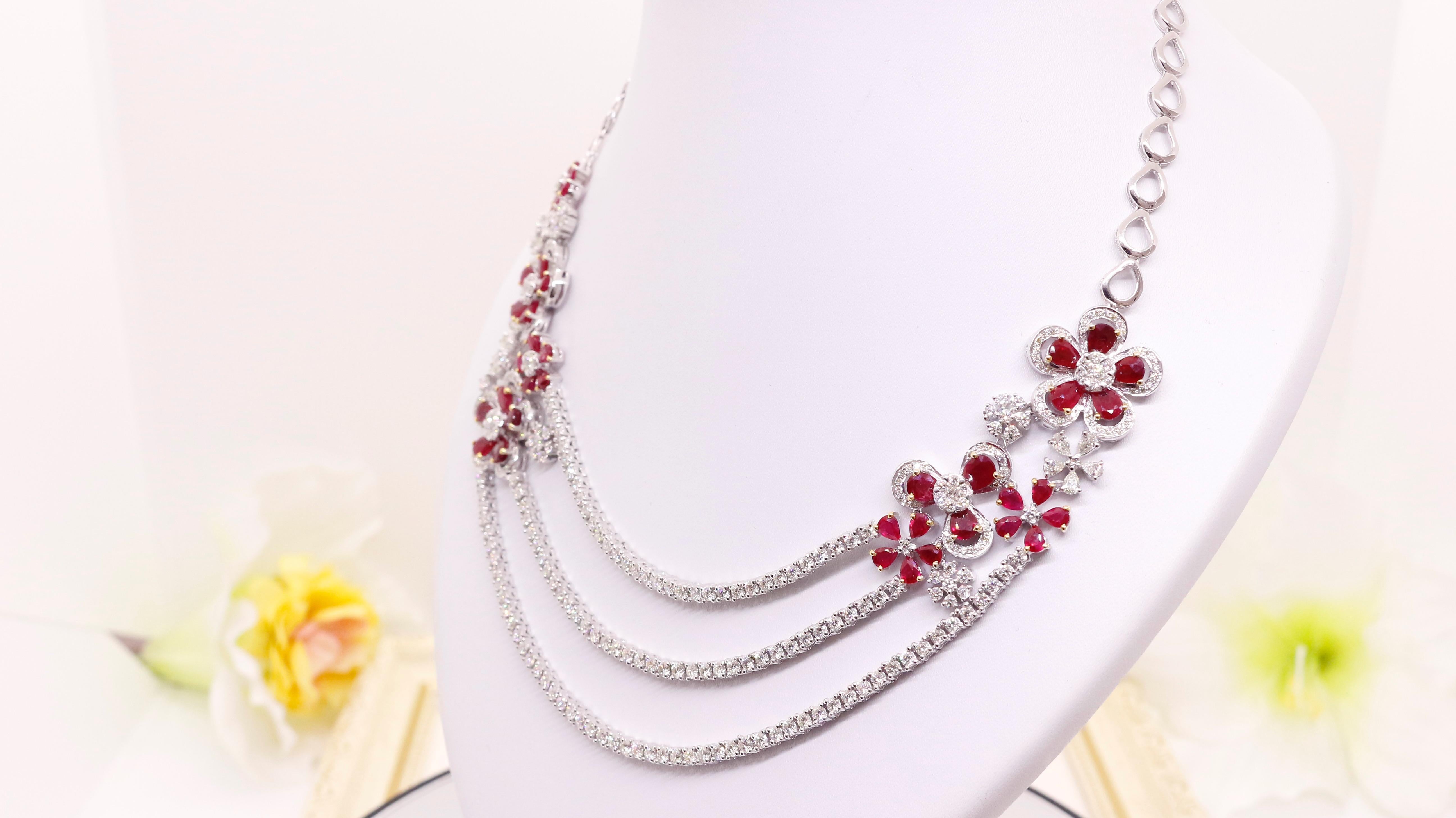 Diamond Ruby Necklace For Sale 1