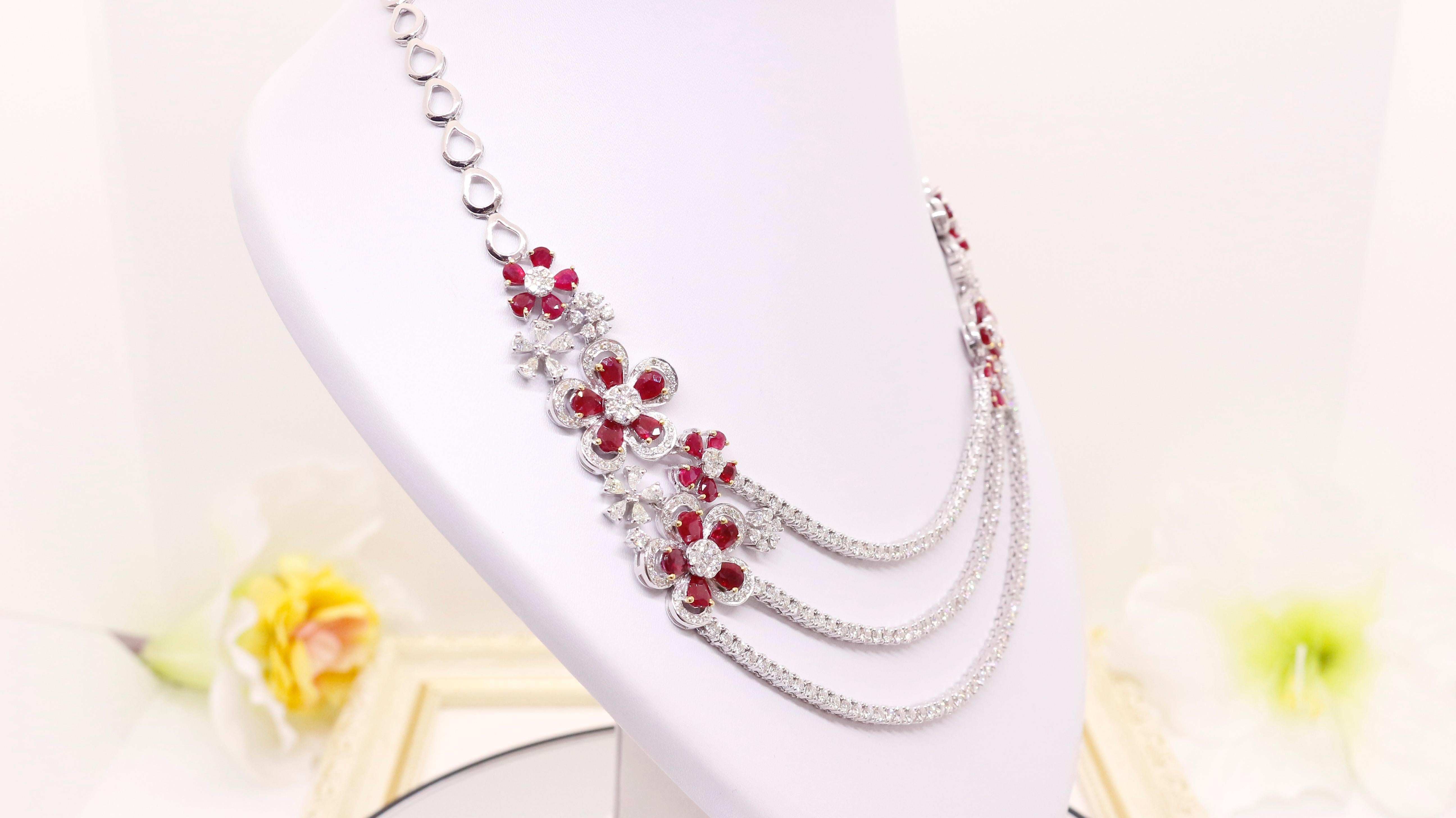 Diamond Ruby Necklace For Sale 2