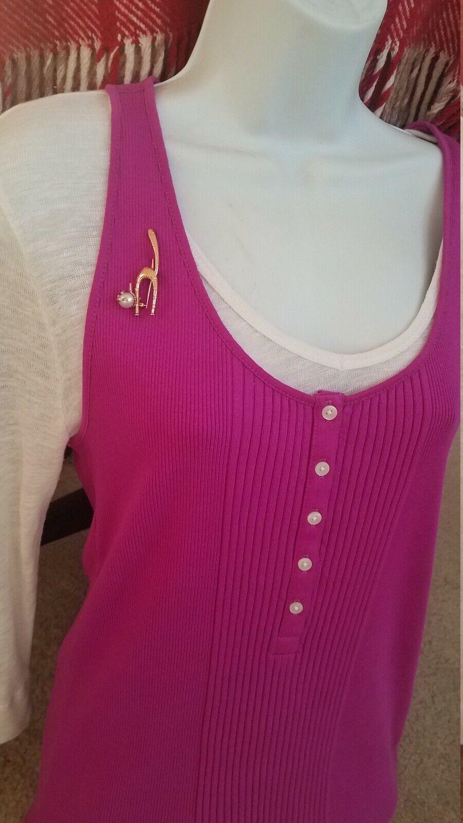 Diamant Rubis Perle Pendentif Chat Broche Or 14K Vintage en vente 4