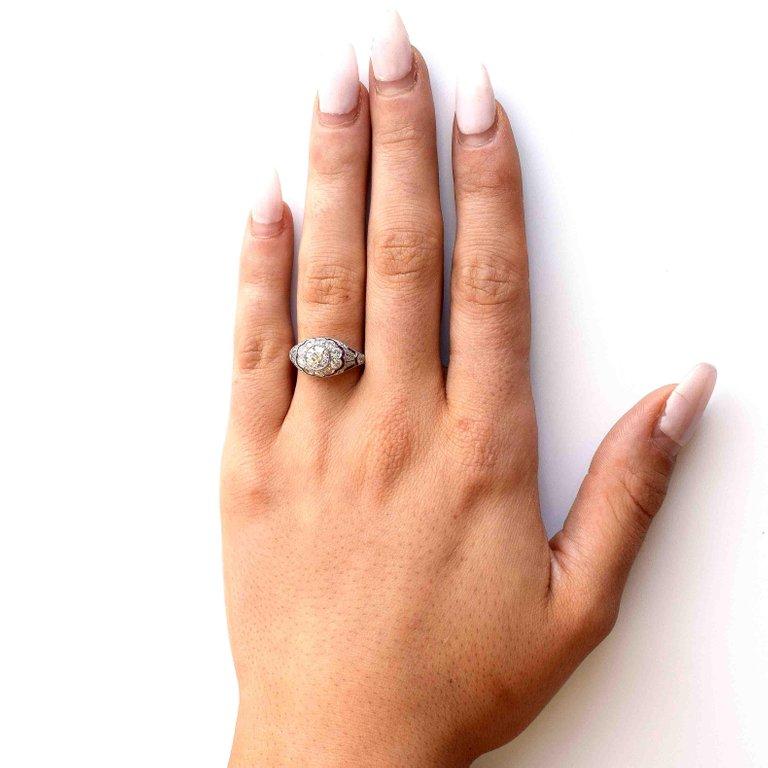 Diamond Ruby Platinum Engagement Ring 1