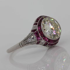 Diamond Ruby Platinum Ring