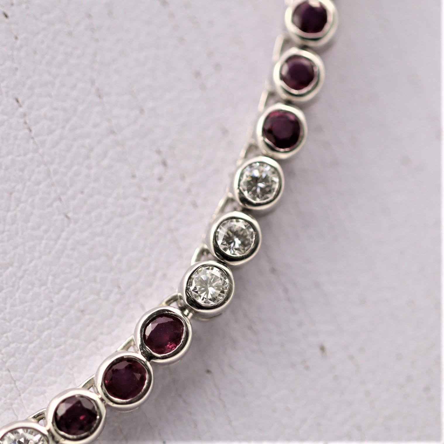 ruby and diamond tennis necklace