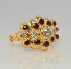 Diamond Ruby Ring 20K Gold Vintage Estate Vintage