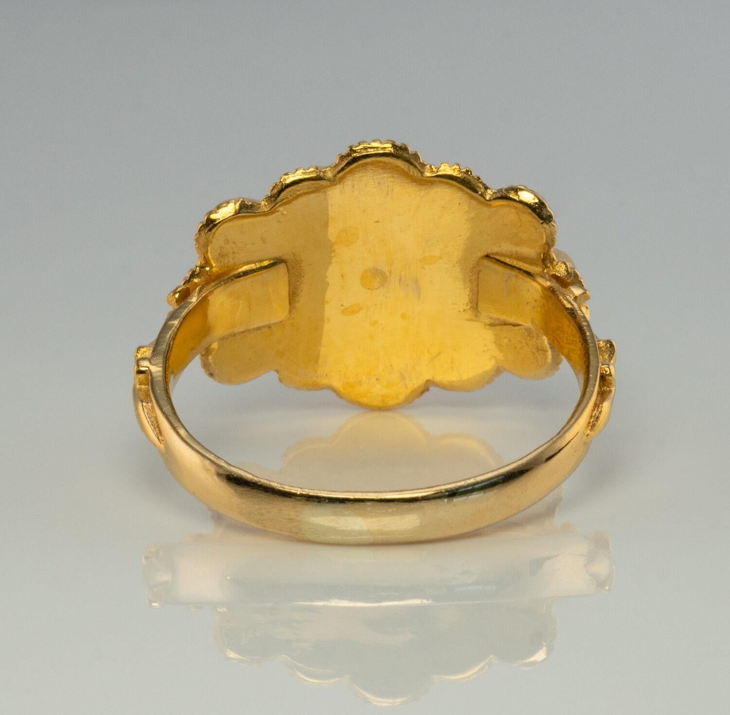 Diamant-Rubin-Ring 20K Gold Vintage Nachlass im Angebot 1