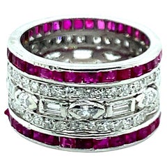 Retro Diamond Ruby Ring 