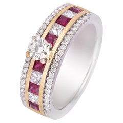 Diamant-Rubin-Ring aus 18 Karat Gold 