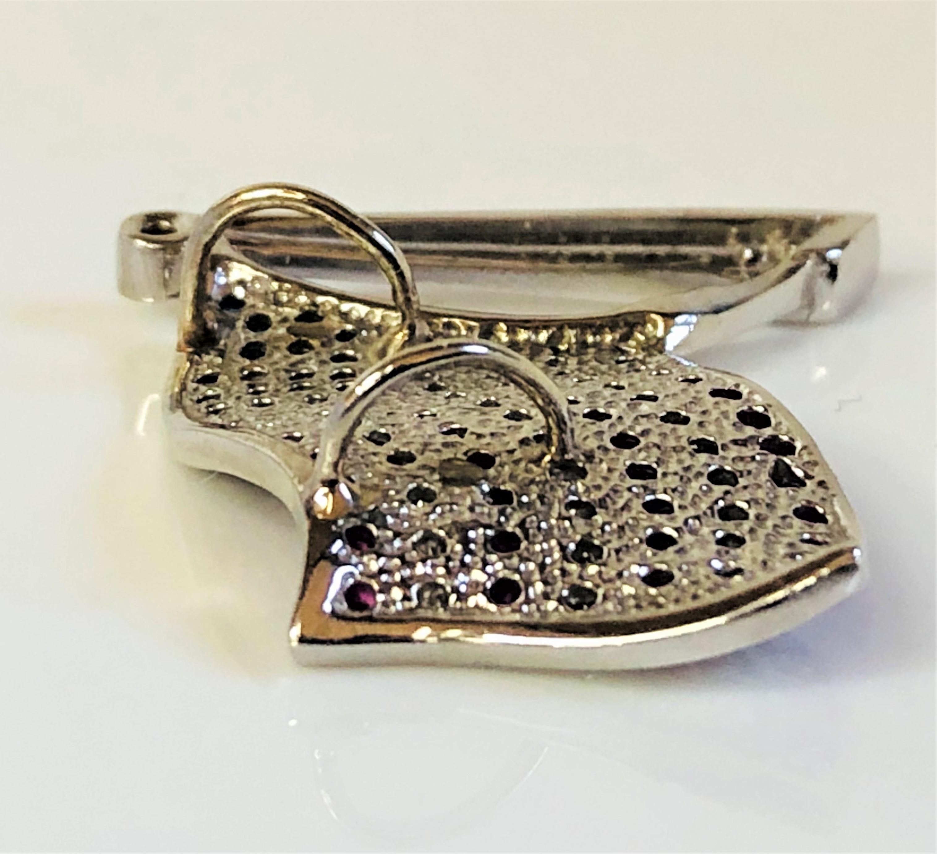 Round Cut Diamond, Ruby, Sapphire American Flag Pendant