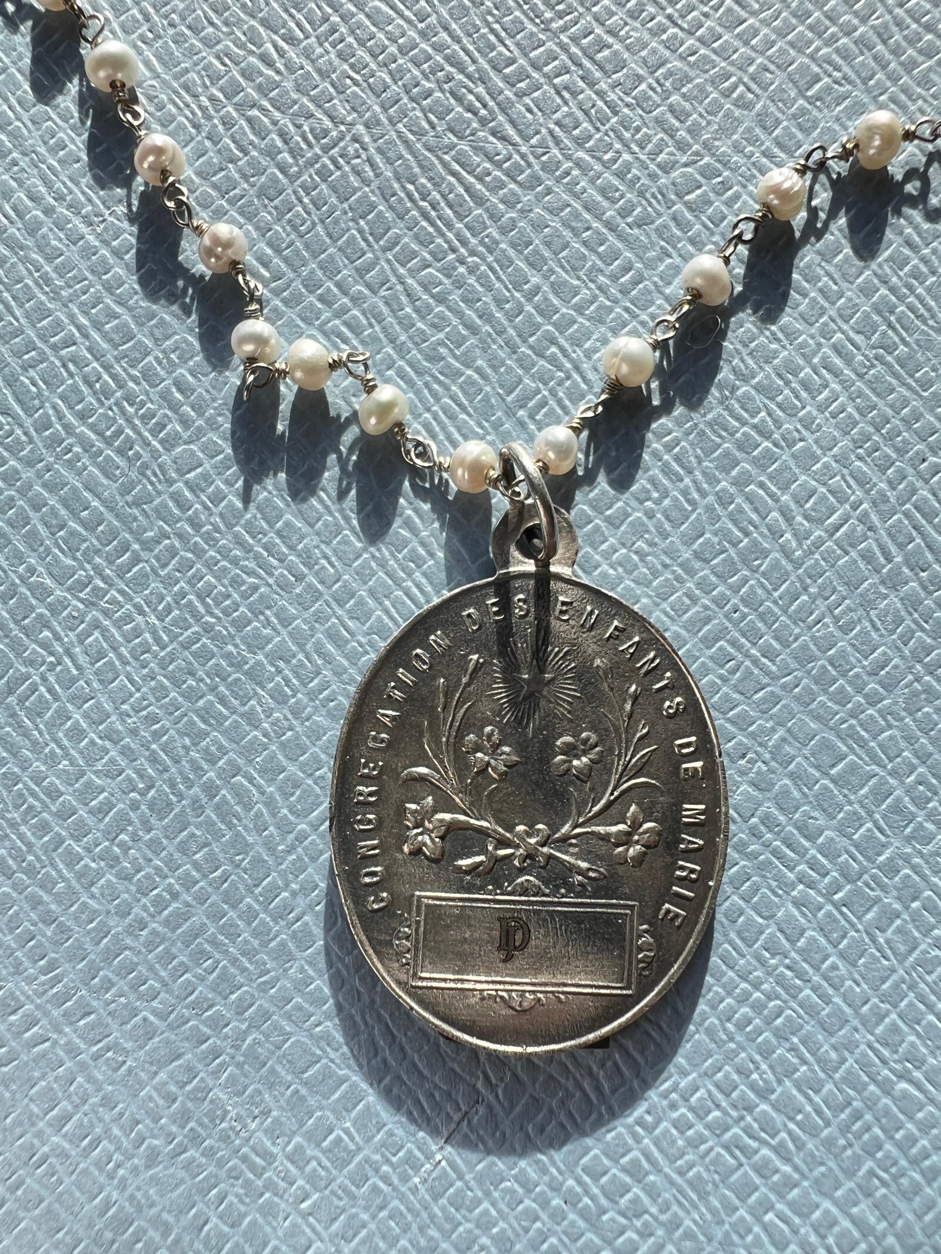Collar Medalla Diamante Rubí Plata en venta 5
