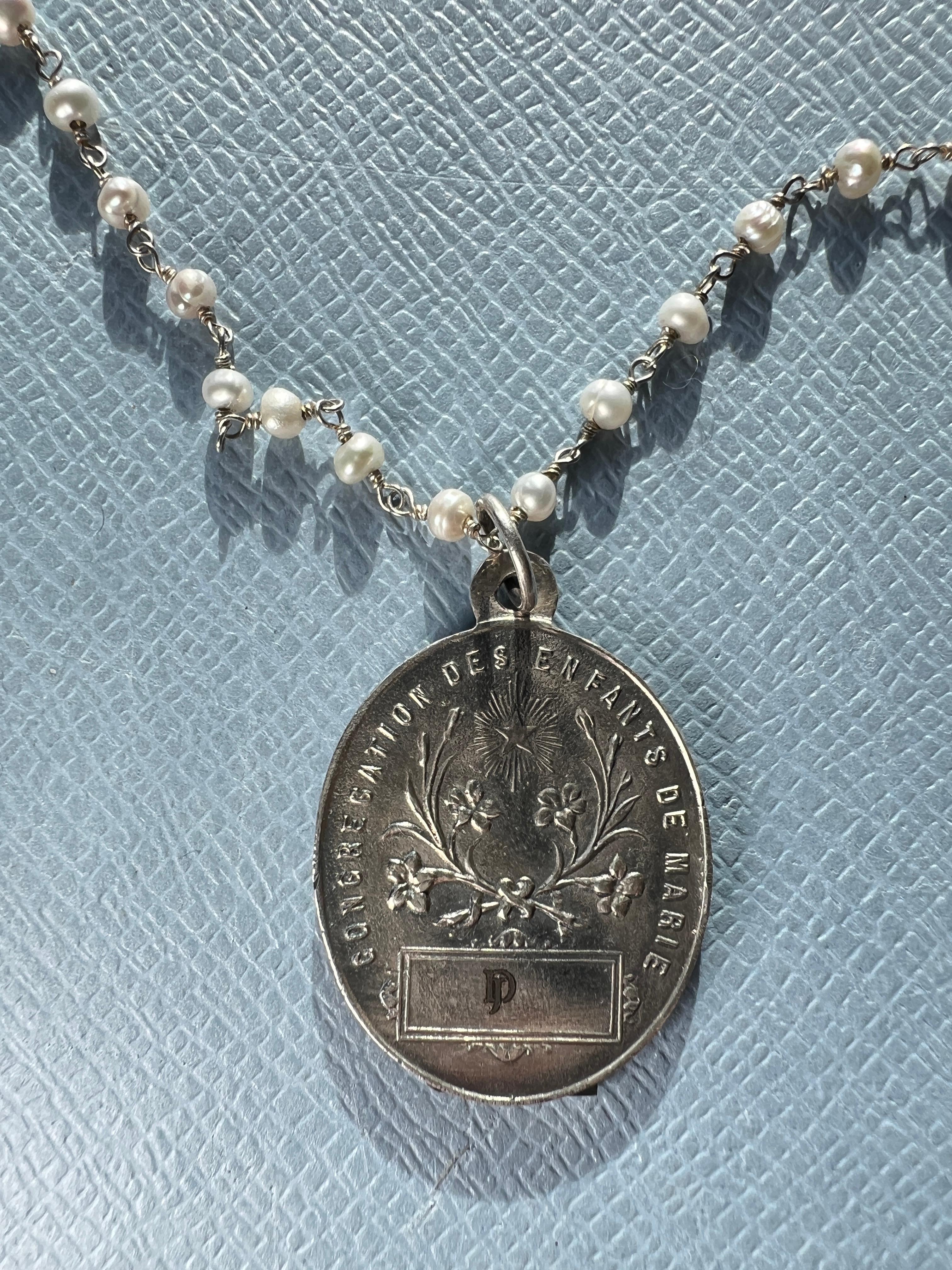 Collar Medalla Diamante Rubí Plata en venta 6