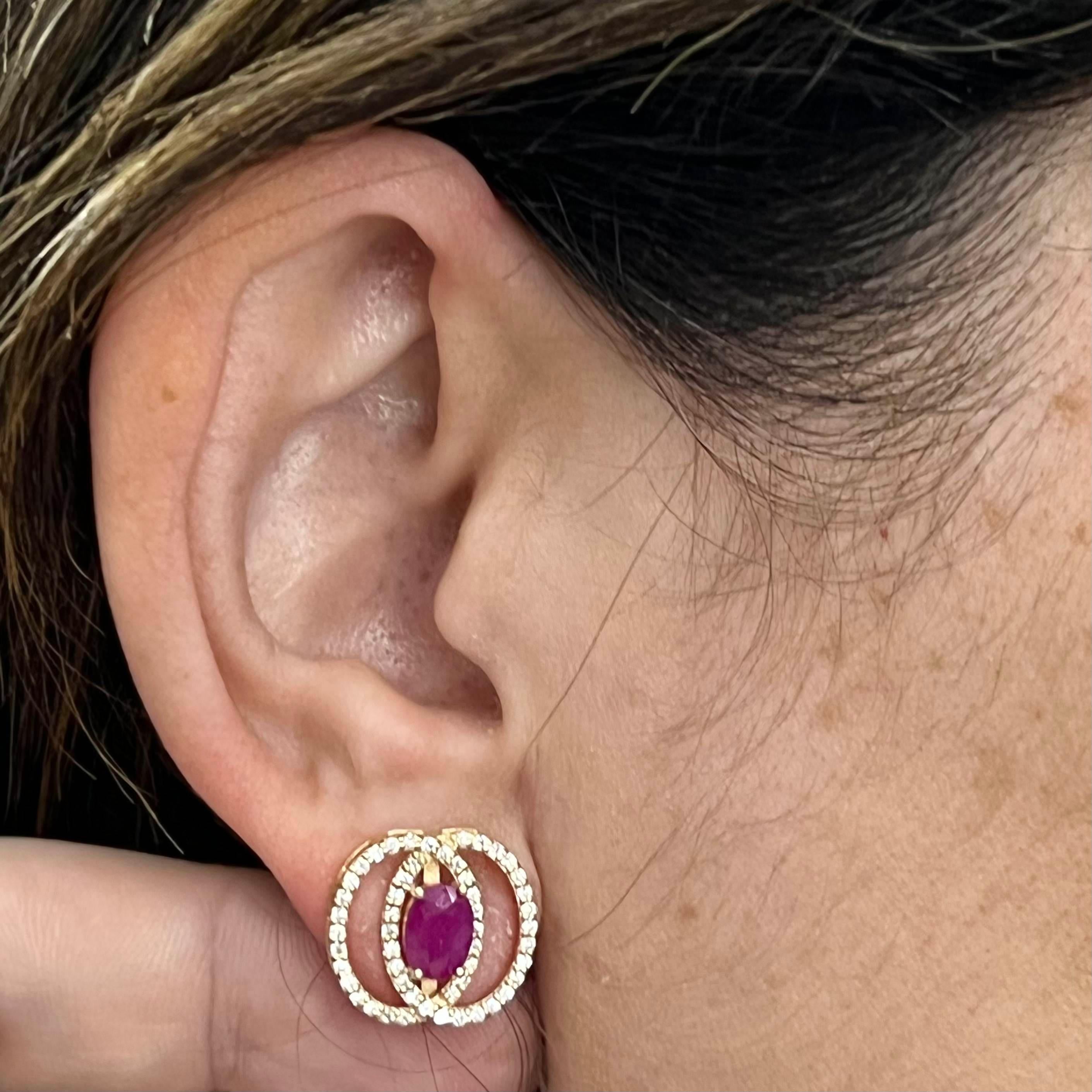 Diamond and Natural Untreated Finely Faceted Quality Ruby Stud Earrings 14k Yellow Gold 2.90 mm Certified $5,950 018661

This is a One of a Kind Unique Custom Made Glamorous Piece of Jewelry!

Nothing says, “I Love you” more than Diamonds and