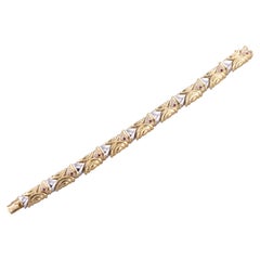 Diamond Ruby Two Tone Gold Fish Bracelet