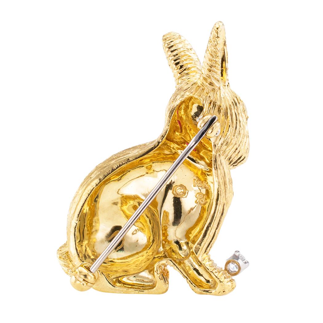 gold rabbit brooch