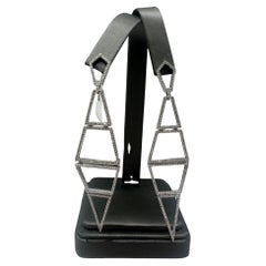 Orecchini con diamanti in oro bianco 10kt - 1,50ctw HI SI-I1, 3,5".