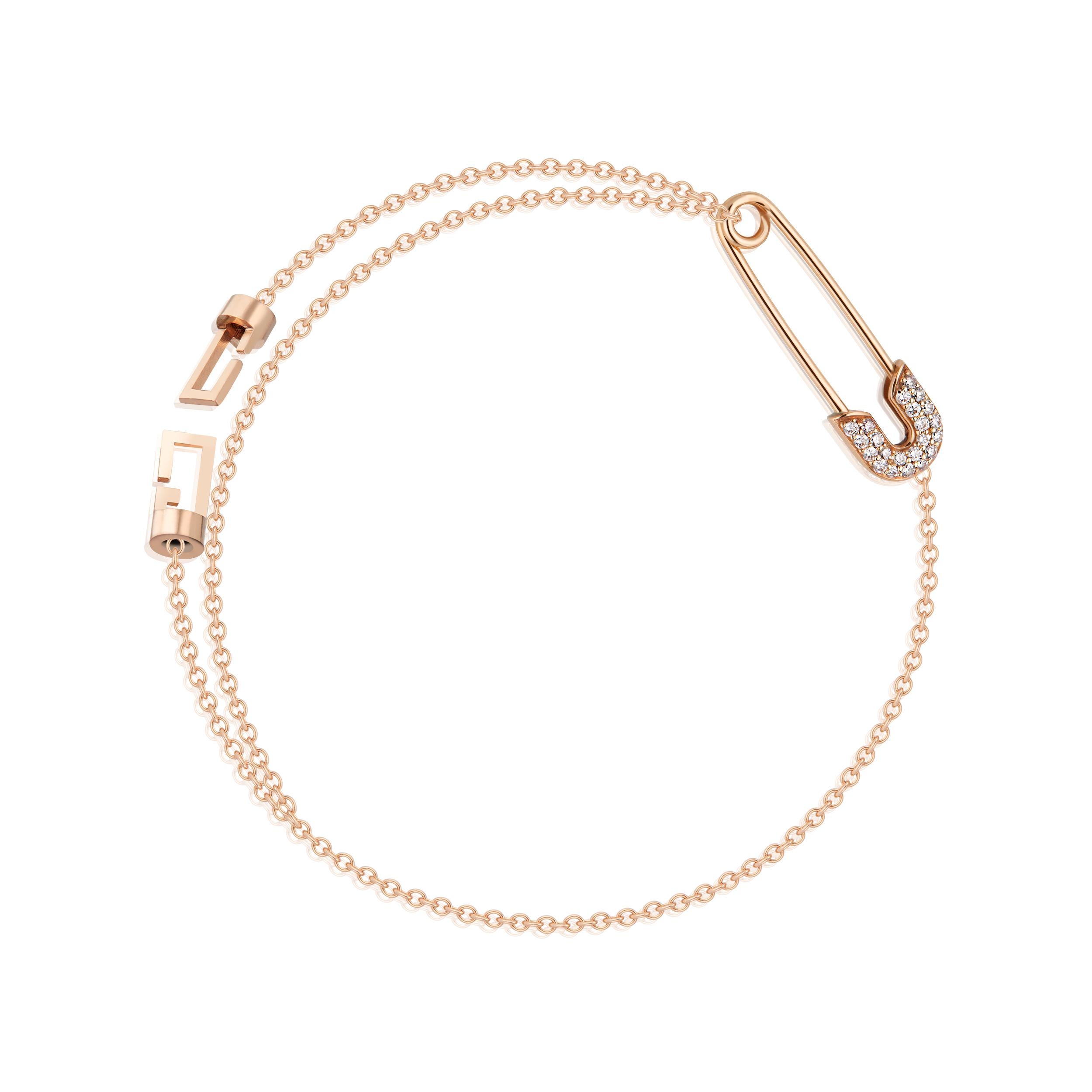 Gold safety deals pin bracelet