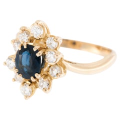 Diamond, Sapphire 18kt Yellow Gold Ring