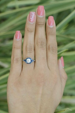 Diamond & Sapphire Accent Engagement Ring