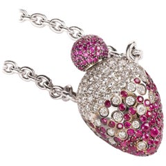 Rosior one-off Diamond, Sapphire and Ruby "Parfum Bottle" Pendant Necklace