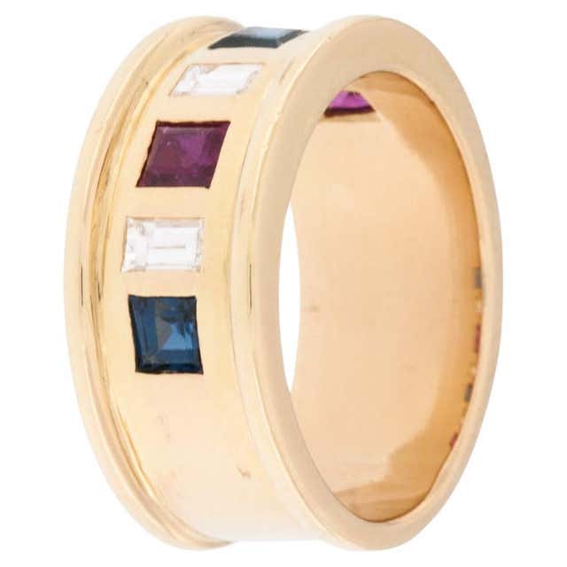 Vintage diamond emerald amethyst ruby sapphire topaz 18k gold