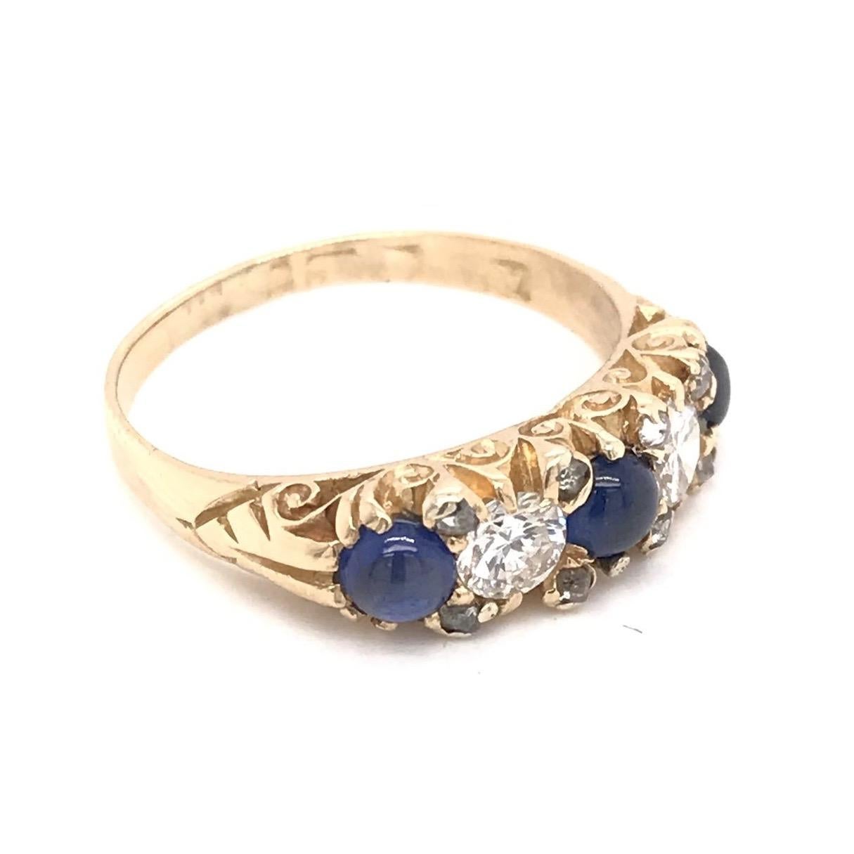 antique cabochon sapphire ring