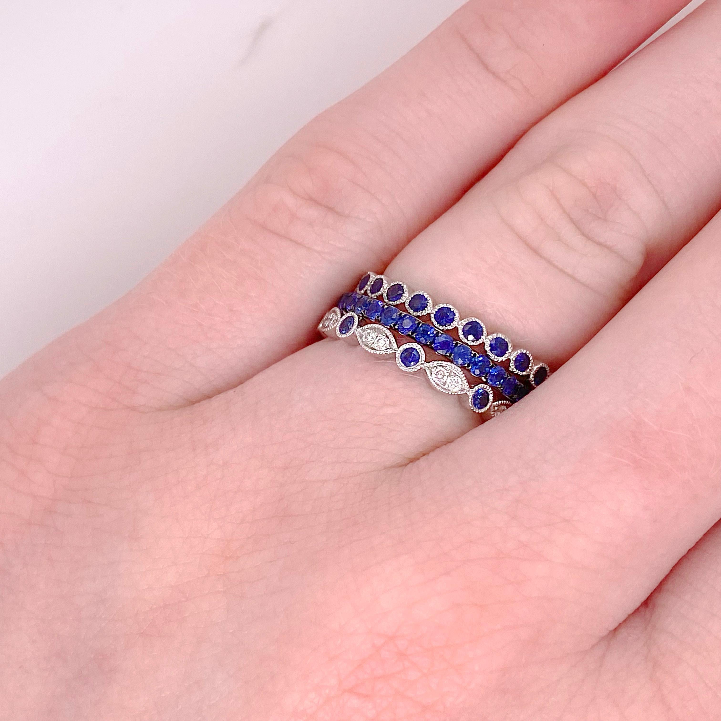 sapphire and diamond anniversary ring