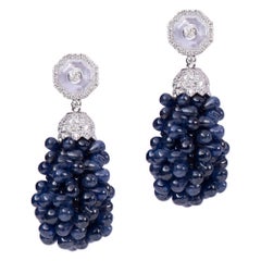 Diamond Sapphire Beads Crystal Earring Diamond Sapphire Beads Crystal Earring