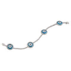 Diamond Sapphire Blue Crystal 'Against Evil Eye' Bracelet