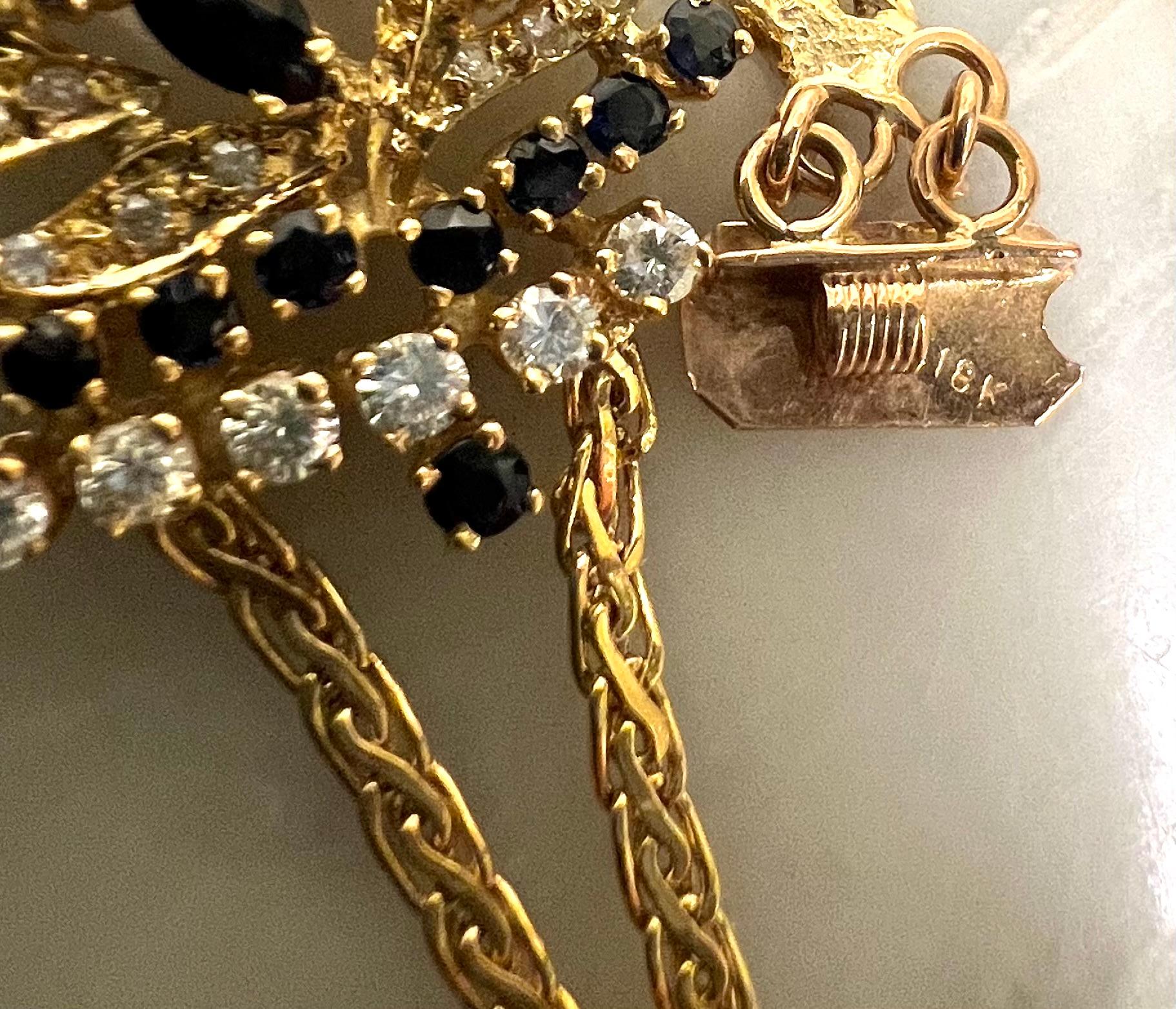 Bracciale con diamanti e zaffiri in oro giallo e rosa 18 carati in vendita 7