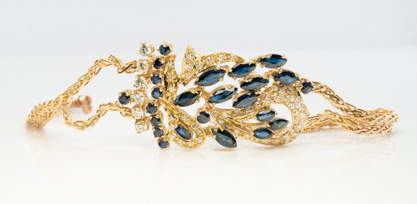 Diamond Sapphire Bracelet 18K Yellow & Rose Gold For Sale 3
